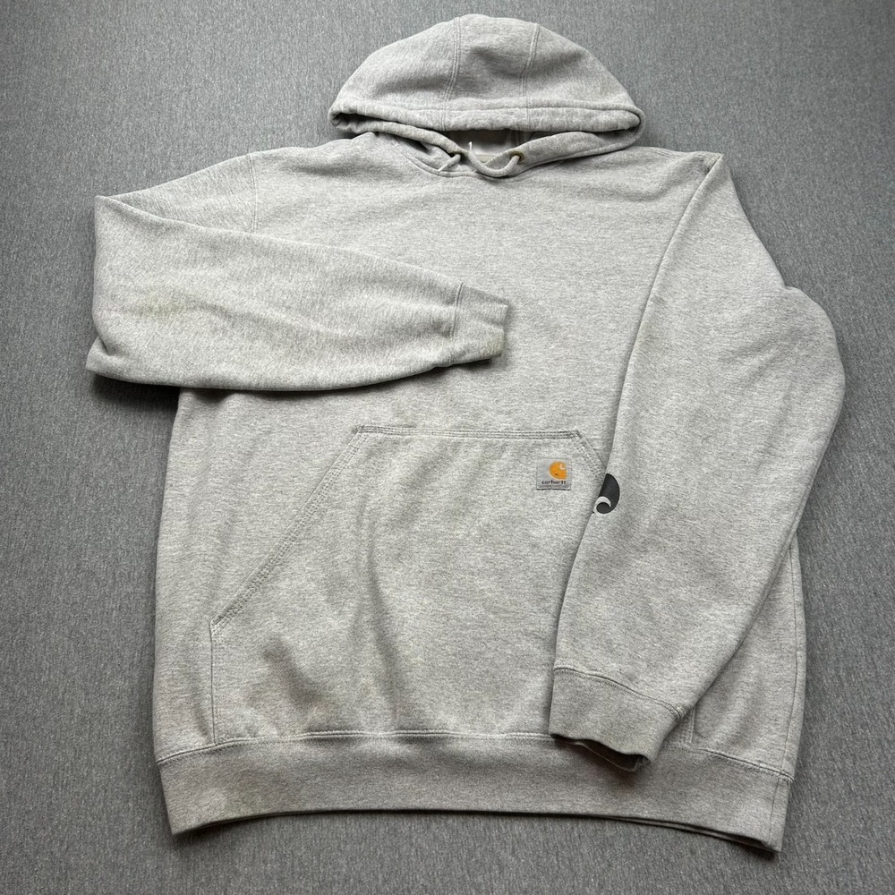 Carhartt Loose Fit Hoodie Sweatshirt Mens Large Gray K288 *STAINS*‎